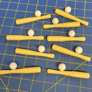 Yellow and White Bat and Ball Set
